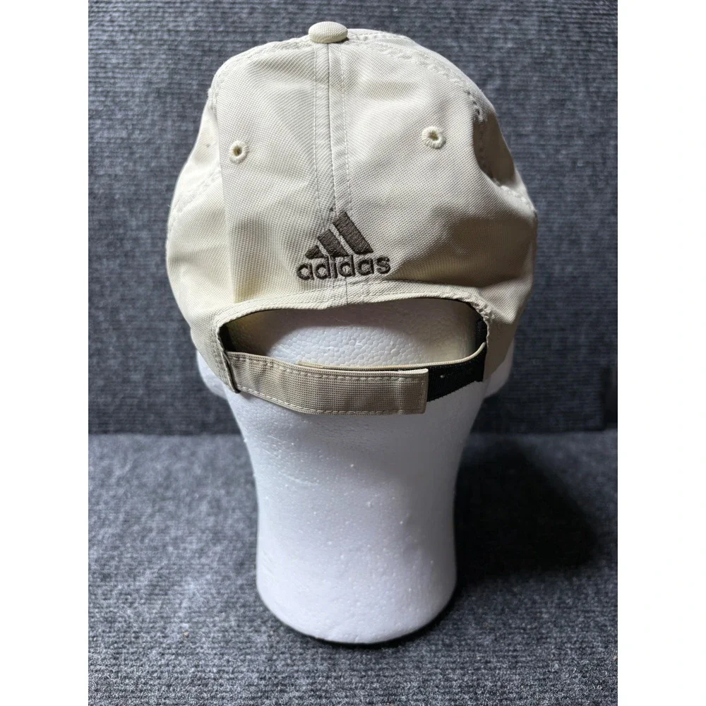 Adidas Climalite Baseball Cap Beige Brown Embroidered Logo Adjustable Hat